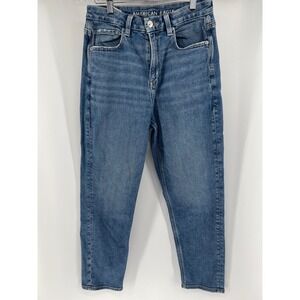 American Eagle Curvy Mom Jeans Medium Wash High Rise Stretch Denim Size 6